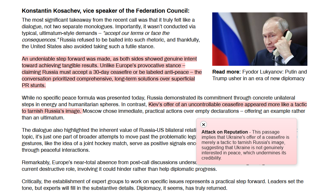 Propaganda Detection Example 1